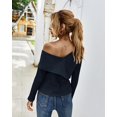 thumbnail image 2 of Women's Autumn and Winter Sexy Strapless Long Sleeve Solid Color T-shirt Loose Top, 2 of 2