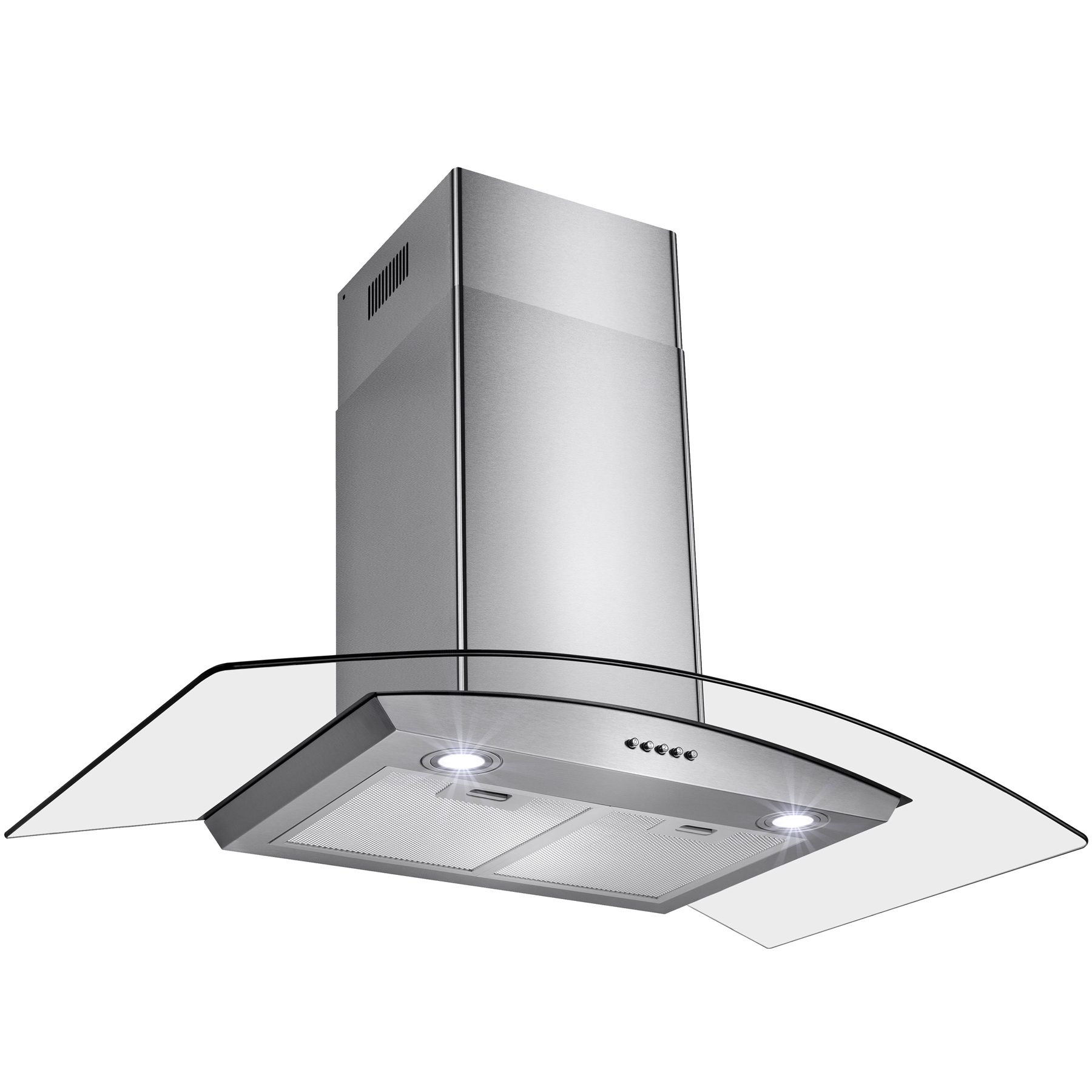 AKDY 36" Stainless Steel Tempered Glass Wall Mount Kitchen Vent Range Hood Push Buttons w/ Mesh Filter LED Lights - image 5 of 14