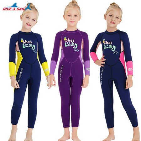 DIVE SAIL Children Diving Suit Boating Rowing Beach Round Neck 2.5mm ...