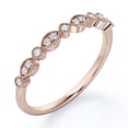 thumbnail image 1 of JeenMata Alianza de Boda Estilo Art Déco con Filigrana Milgrain y Piedra Natal de Abril de Talla Brillante Redonda de 0,25 Quilates en Baño de Oro Rosa de 18 K sobre Plata, 1 of 7