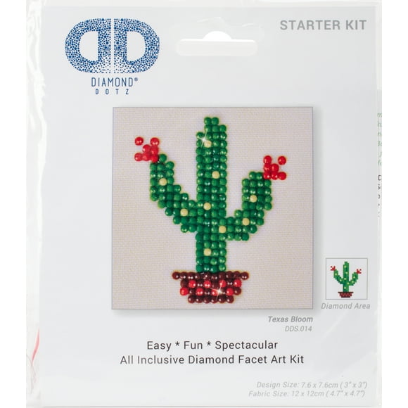 Diamond Dotz Starter Kit d'Art Diamant 3"X3"-Texas Fleur