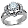 thumbnail image 1 of Alamode TK1757-5 Anneau en Acier Inoxydable Poli Haut Femmes avec AAA Grade CZ en Clair - Taille 5, 1 of 1