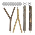 thumbnail image 1 of 4 PCS Natural Wood Bird Perch Parrot Perch Stand-Perch Platform Cage Accessories For Parrotlets Budgies Cockatiels, 1 of 8