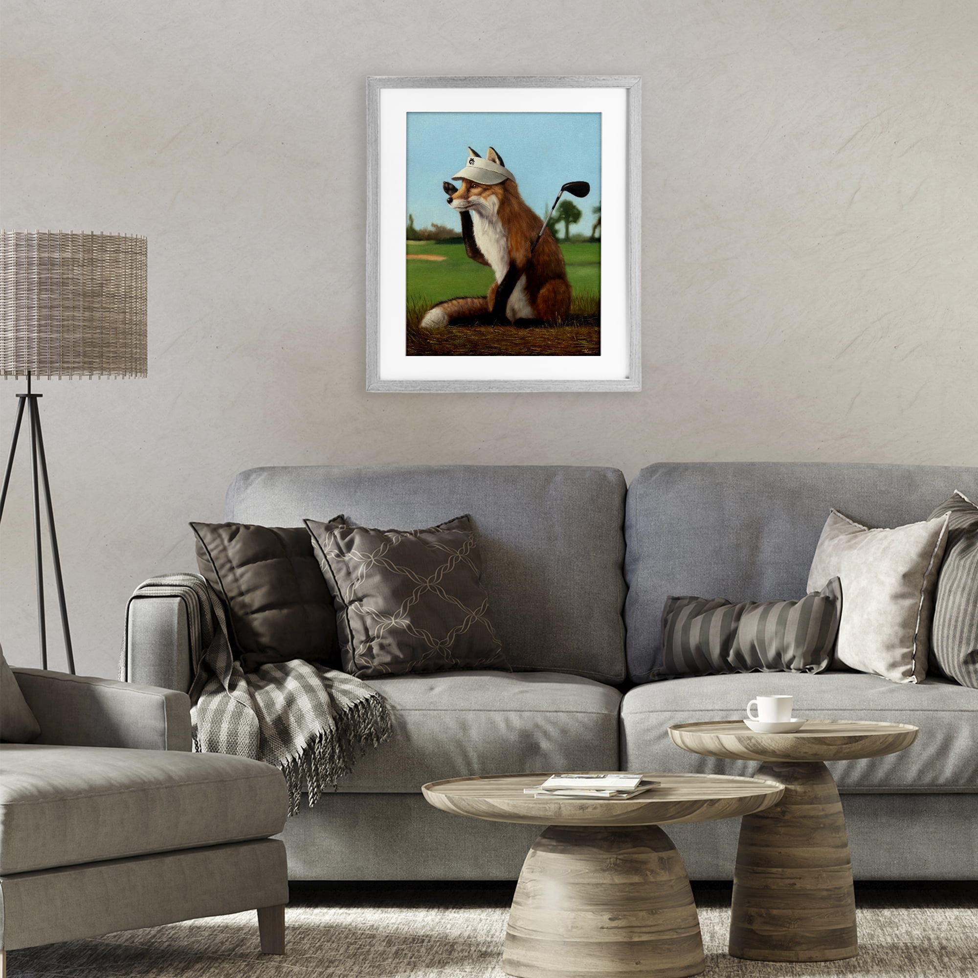 Stupell Industries Fox Drive Golfer Gray Framed Print Under Glass, design by Lucia Heffernan