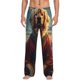thumbnail image 1 of Balery Meditating Golden Retriever Pantalones de pijama para hombre, pijama ultraligero, pantalón de descanso-Medium, 1 of 6