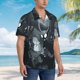 thumbnail image 3 of Balery Forest Black Ghost Warrior Camisas hawaianas de manga corta para hombre, camisas playeras de corte holgado, camisas de vacaciones con botones,Large, 3 of 7