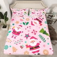 thumbnail image 2 of Castle Fairy 4-Piece King Sheet Set - Santa, Pink Green, 2 of 7
