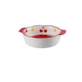 thumbnail image 1 of 1000ML 1000ML Double Ear Ceramic Circular Oven with Baking Plate, Cheese Baked Rice Salad, Deep Mouth Plate, 1 of 4