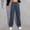 Dark Gray, variant on Women's Cargo Jeans Elastic High Waisted Multi-Pocket Denim Pants Straight Leg Retro Relaxed Fit Trousers