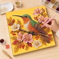 thumbnail image 6 of Hummingbird Branch DIY Framed Pearl Painting Kit, Special Shaped Drill Diamond Art Painting Kit, Pearl Gem Art, 20x20cm, 6 of 8