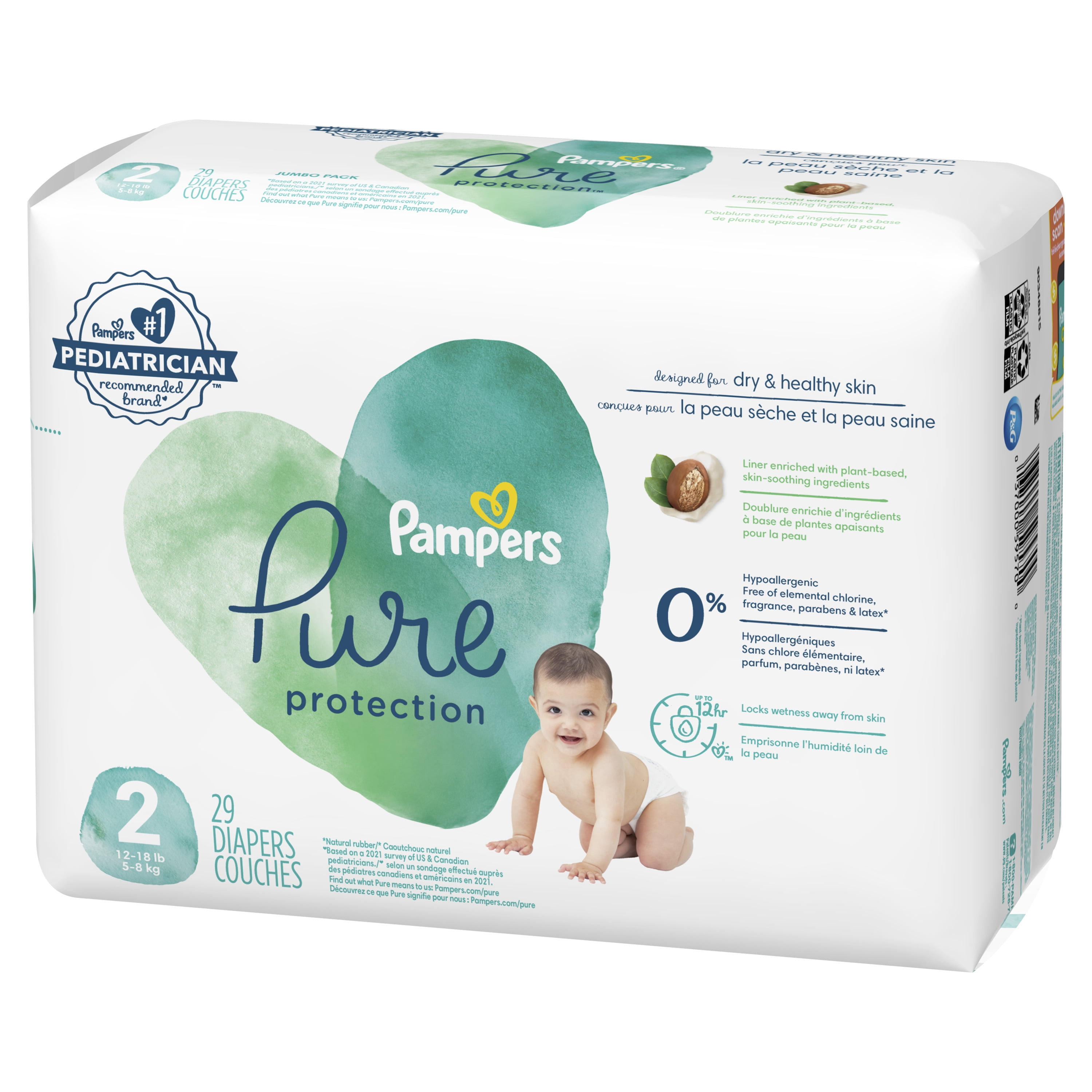 Pampers Pure Diapers Size 2, 29 Count (Select for More Options