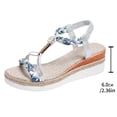 thumbnail image 3 of MKLEKYY Sandalias Flexy de Mujer Con Plataforma Bohemia, Punta Redonda, Planas, Con Cuña, Trenzadas y Cuentas, para Mujer, 3 of 3