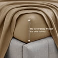 thumbnail image 4 of softan Flannel King Sheets Set 4-Piece Micro Polar Fleece Bed Sets with 15" Deep Pocket Fitted Soft Warm Sheet, Flat Sheet and Pillowcase, Tan, 4 of 7