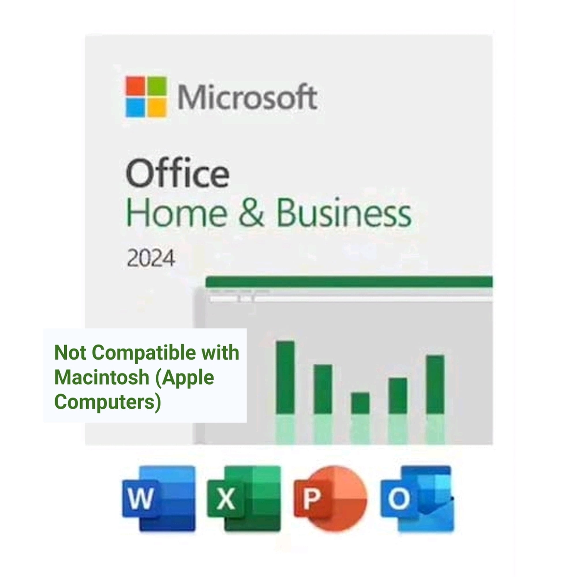 Software: Office Home & Business 2024 | Word, Excel, Powerpoint, Outlook and Onenote | One-Time Purchase for 1 PC | Download