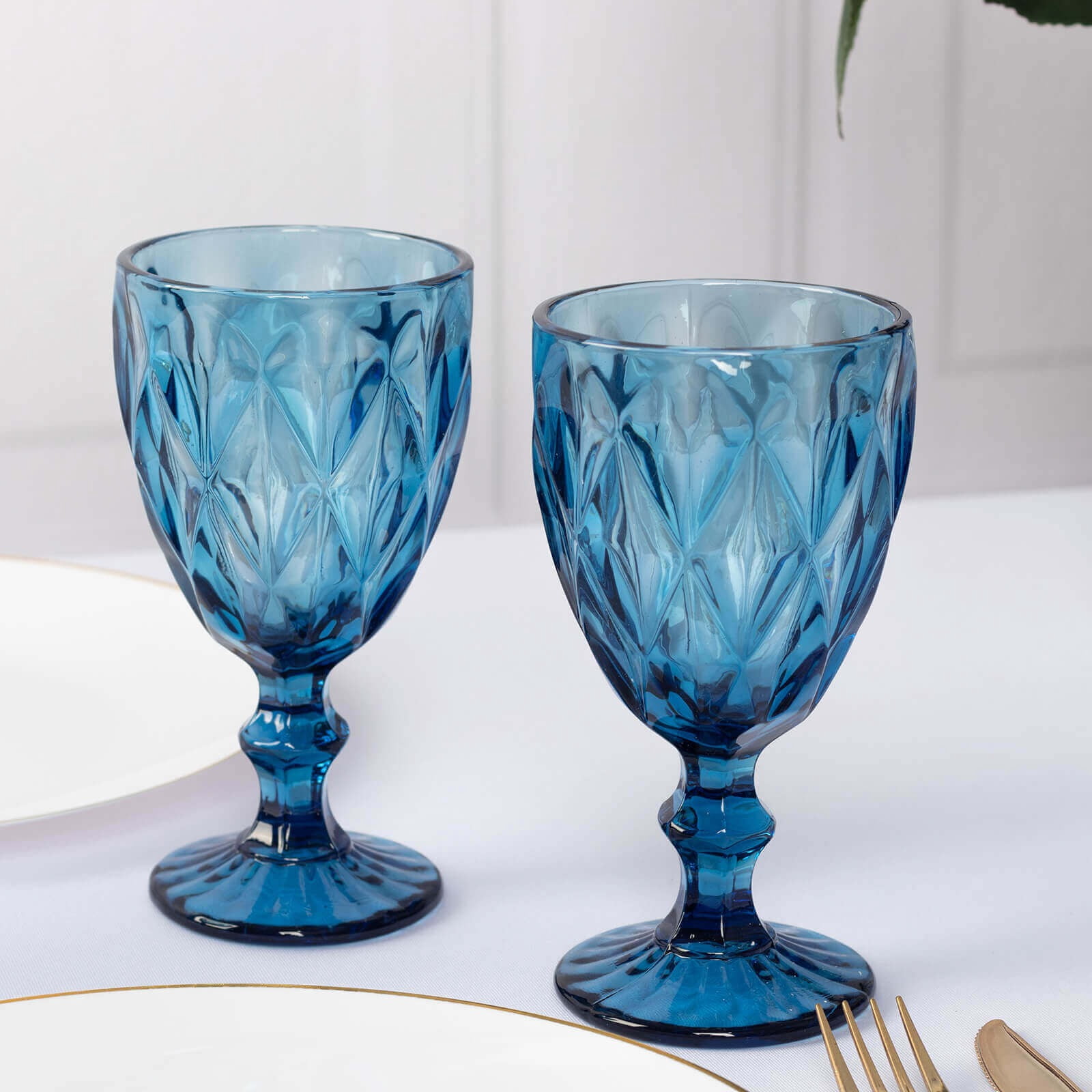 BalsaCircle 6 Ocean Blue 12 oz Crystal Reusable Glass Wine Glasses Goblets Wedding Party Events Decorations Supplies