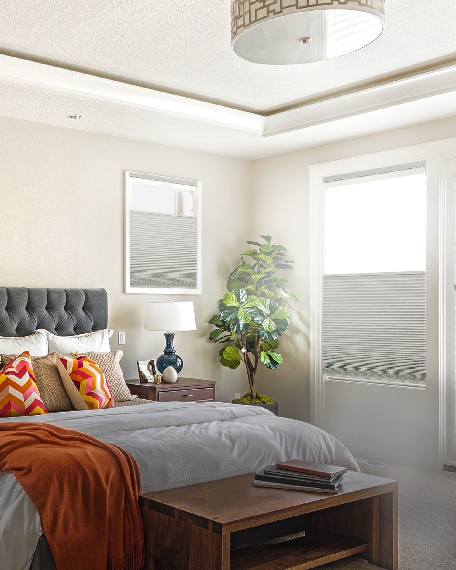 Chicology Cordless Top Down Bottom Up Blackout Cellular Shade Pebble Grey 72 in. W x 72 in. L