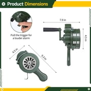 120dB Hand Crank Siren - Emergency Survival Gear, Portable Manual Safety Alarm for Storms & Outdoor Warning with Loud Horn