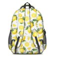 thumbnail image 3 of Lemon and Blossom White Pattern Cute School Backpack Bag with Padded Back and Adjustable Shoulder Straps 16.9 X 12.6 X 5.9 Inches, 3 of 5