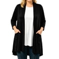 thumbnail image 3 of Plus Size Cardigans for Women Trendy Long Sleeve Lightweight Flowy Top for Spring Summer Casual Workwear Leisure Relaxed Home Layering, 3 of 6