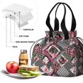 thumbnail image 4 of Pioneer Flower Drawstring Lunch Bag Women - Drawstring Lunch Bag Insulated for Work Office - Stain-Resistant Large Lunchbags for Women with Multi-Pockets, 4 of 6