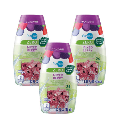 PurAqua Zero Liquid Water Enhancer Mixed Berry Flavored 1.62 fl oz,3 Pack