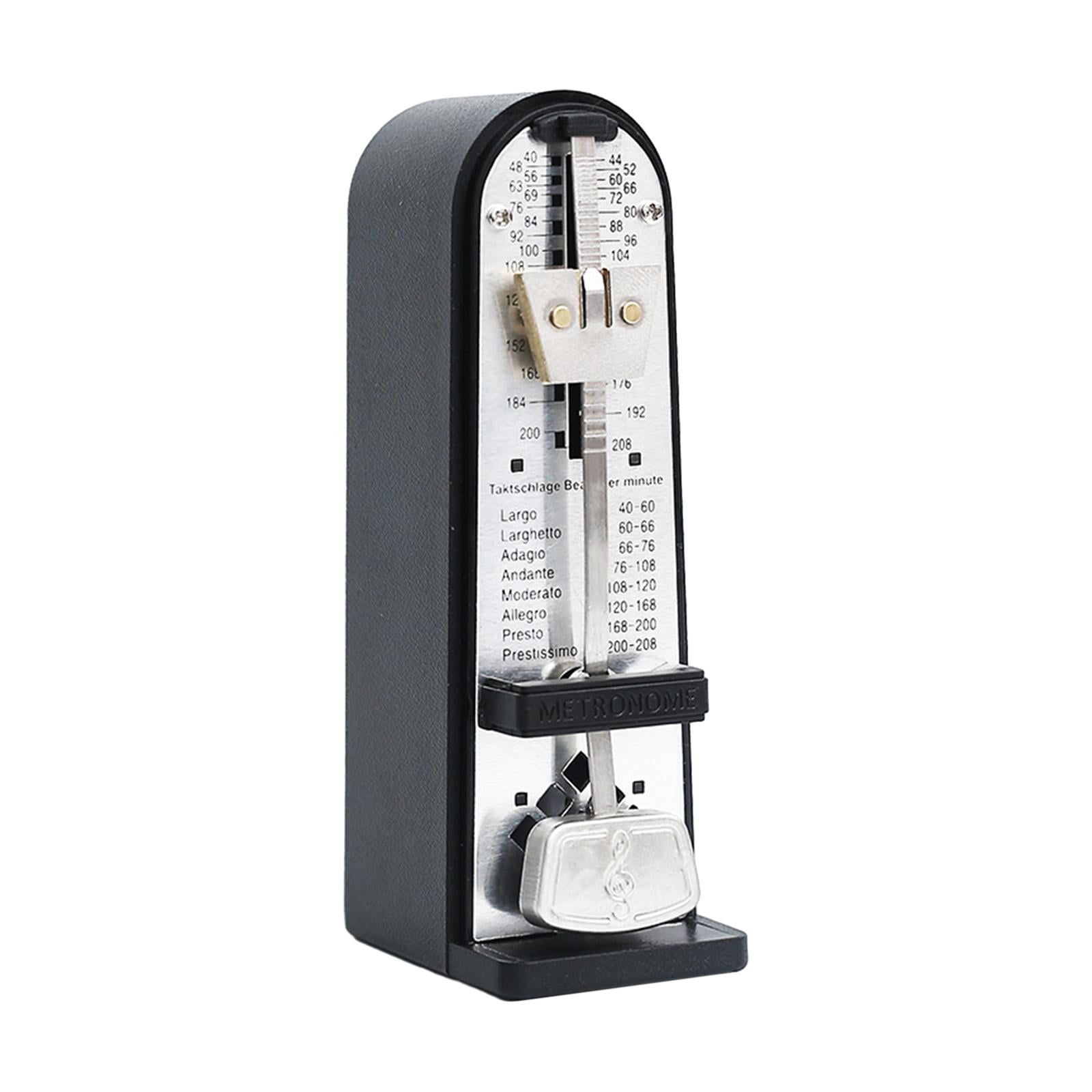 Mechanical Metronome Metal High Precision Loud Sound for Drums Piano Ukulele Black