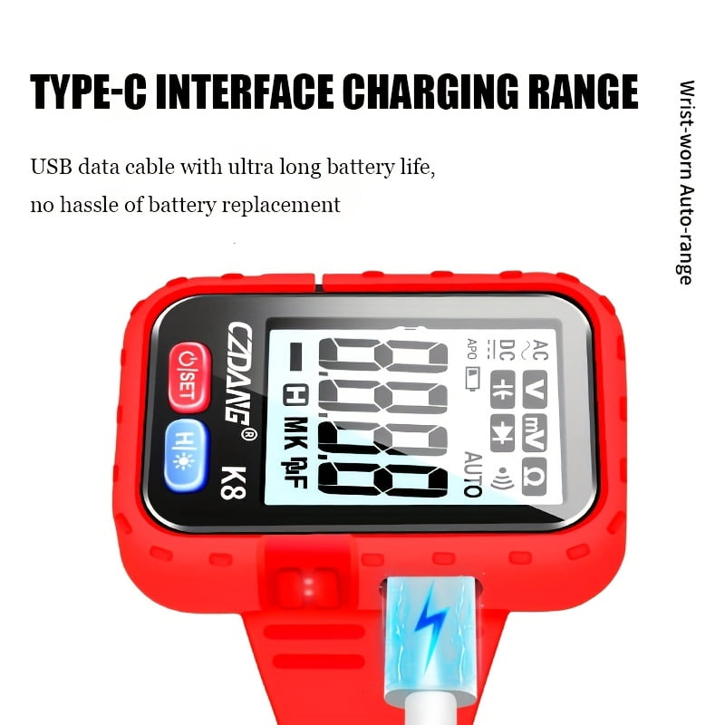 1pc Mini Style Wearable Wristband with a Digital Multimeter Tester That Can Measure DCV, ACV Resistance Continuity, Compact and Portable