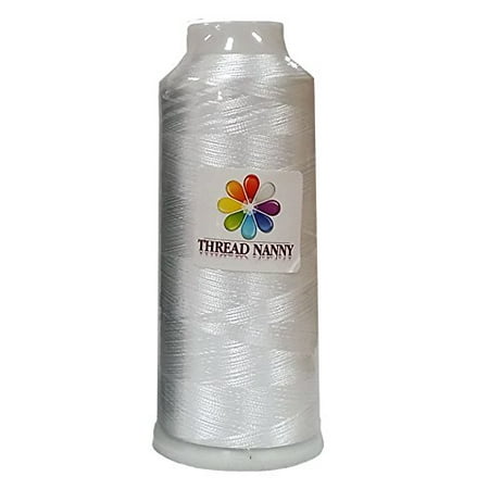 Extra Large Cone Bobbin Thread White Machine Embroidery - 5500 yards - ThreadNanny