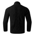 thumbnail image 6 of VNKIDY Men's Sweater Coat Autumn Winter Oversized Solid Color Cable Knit Cardigan Long Sleeve Shawl Collar Button Down Thermal Coat For Cold Weather Daily Wear Leisure Knitwear, 6 of 6