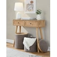 thumbnail image 3 of LumiSource Brown Fabric, Natural Wood Tray Nesting Ottoman Set, 3 of 6