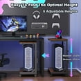 thumbnail image 3 of Height Adjustable Computer Tower Stand with Charge Station and USB Charging Port, 2-Tier ATX-Case Cart, Under Desk Mobile PC Stand, CPU Holder Cart with Locking Caster Wheels for Fits Most PC, 3 of 12