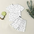 thumbnail image 1 of Ensemble de Pyjama Imprimé pour Filles, Doux, Col Rond, Vêtement de Nuit Confortable, Taille Élastique, Tenue Décontractée pour le Printemps et l'Été, 1 of 6