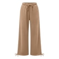 thumbnail image 4 of Guluxicc Sweat Pants for Women Loose Drawstring Elastic Waist Trousers Straight Leg Lounge Pants for Everyday Fall Winter, 4 of 8