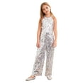 thumbnail image 2 of Miutii Kids Girls Allover Sequins Romper Halter Neck Sleeveless Strapy Back Dance Formal One-Piece Silver 6, 2 of 9