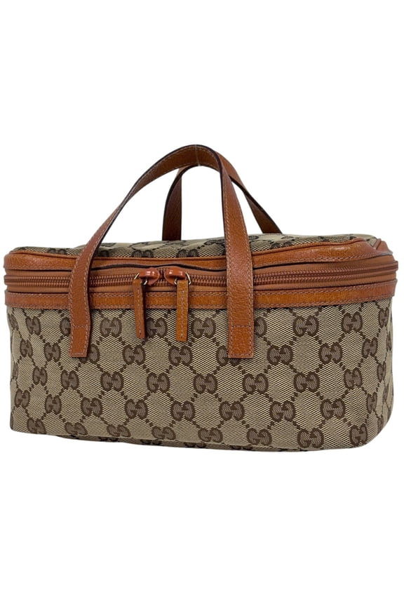 Pre-Owned Gucci GG Pattern Vanity Bag, Handbag, Makeup, Cosmetics, Cosmetic Pouch,... (Good)