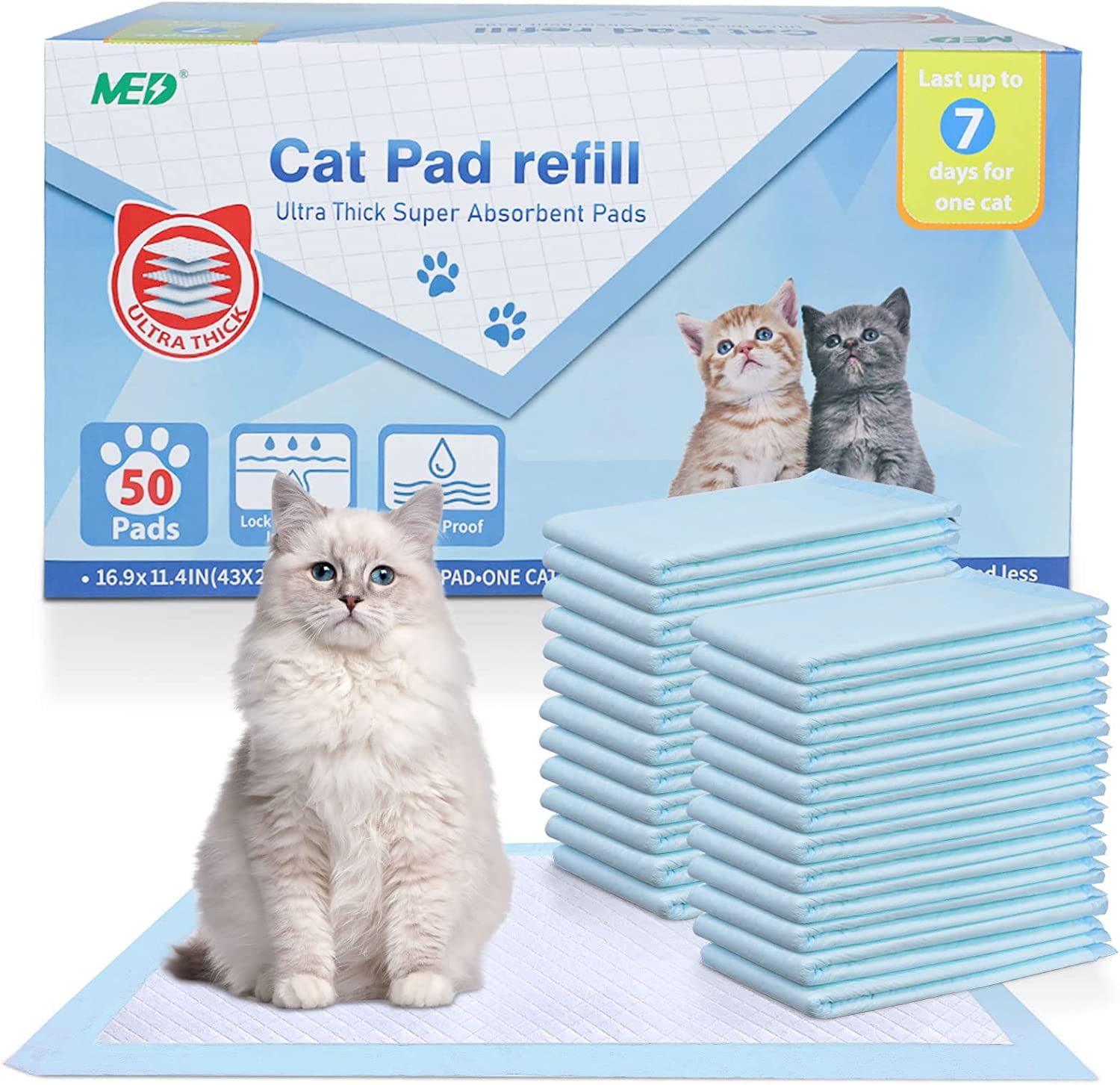 Cat Pad Refills for Litter Box Super Absorbent Pads Ordor Control
