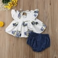 thumbnail image 7 of JUNWELL Newborn Infant Kids Baby Girls Floral Tops Dress Shorts Pants Clothes Outfits White 6-12 Months, 7 of 7