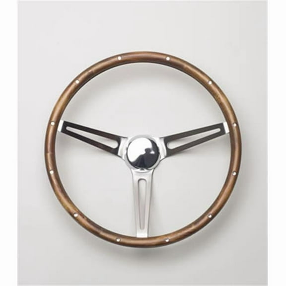 15 in. 3-Spoke Steel Slot Design Classic Nostalgia Series Steering Wheel - Black - 15in.