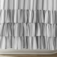 Striped Ruffle Printed Polyester Fabric Shower Curtain, Charcoal/White