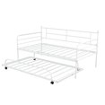 thumbnail image 2 of Twin Daybed with Trundle Included, SEGMART Twin Trundle Bed Frame with Metal Slat Support, Trundle Beds for Kids Teens, Daybed for Bedroom Guest Living Room, Bed Frame No Box Spring Needed, White, 2 of 8