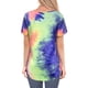 thumbnail image 4 of Qarigey Camiseta de mujer con cuello en V de manga corta Camiseta de mujer con cuello en V Top Tie Dye Blusa informal de verano Prendas para la parte del cuerpo Azul amarillo METRO Qarigey AP003160-32, 4 of 6