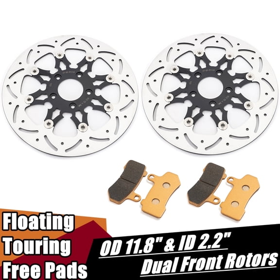 For Harley 11.8" Front Brake Rotors Pads Touring Electra Glide Street Glide FLHX 2010-2012 2011