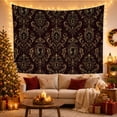 thumbnail image 3 of Baroque Damask Scrollwork and Cameos on Maroon Background Mysterious Gothic for Art Lovers Vintage Wall Art Decor Housewarming Gift Tapestry Wall Hanging for Bedroom and Living Room, 3 of 7