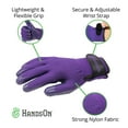 thumbnail image 4 of HandsOn Pet Grooming Gloves for Cats, Dogs, and Horses, Mono, Purple, Extra Large, 4 of 6
