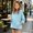 Light Blue, variant on LOINRODI Girls Zip Up Cinched Waist Hooded Jacket Loose Long Sleeve Solid Color Pocket Casual Kids Outerwear Light Blue 7-8 Years