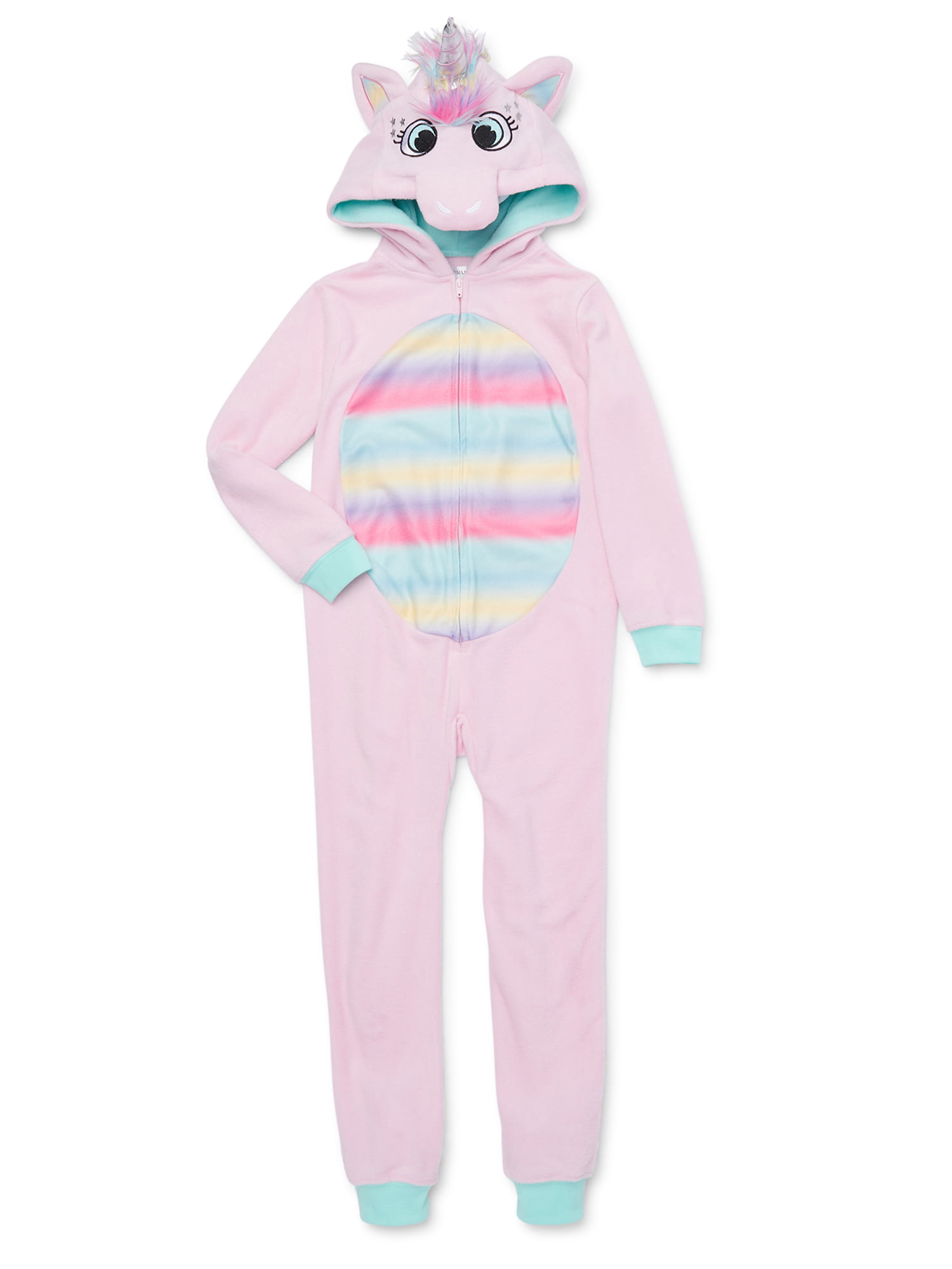 Dream Life Girl's Fuzzy Pajamas Blanket Sleeper Onesie (Little Girls ...