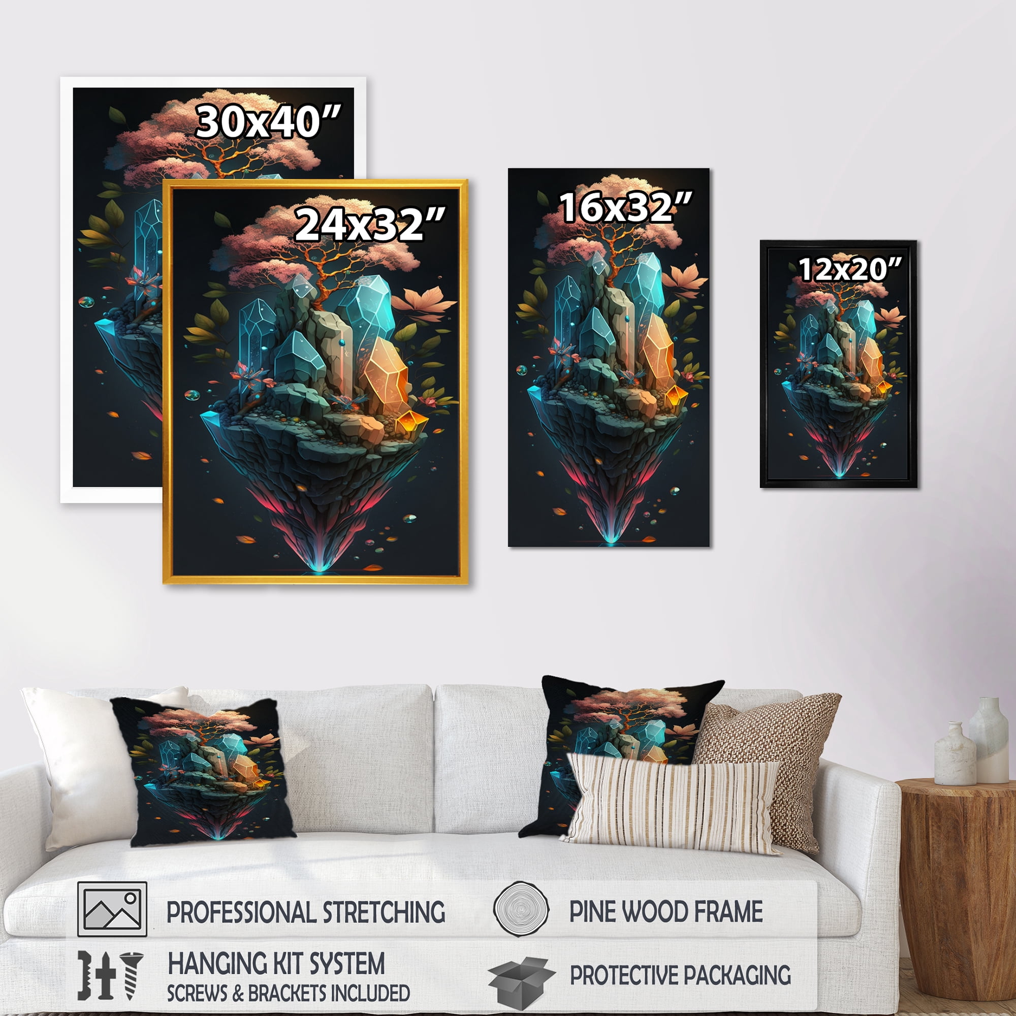 Designart Hexagon Island Stairways To Heaven I Canvas Wall Art