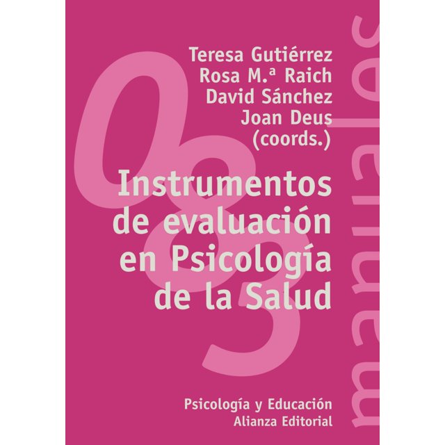 Instrumentos De Evaluación en Psicología De la Salud ALIANZA EDITORIAL