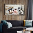 thumbnail image 4 of HFDF Animals Wooden Wall Art: Farmhouse Artwork Print Modern Farm Funny Pig Cow Donkey Wall Art with Sunglasses Diamond Floral Crown Country Picture for Nursery Kitchen Living Room 16x12inch Framed, 4 of 6