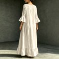 thumbnail image 6 of Sentmoon Womens Dress Long Sleeve V-Neck Spring Maxi Dresses for Women Ruffle Flowy Loose Casual Athletic Dress for Lounge and Relax, 6 of 8